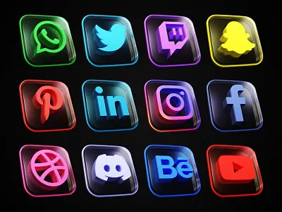 Social Media Icon 3d 3d icon 3d modeling icon logo social media