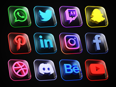 Social Media Icon 3d 3d icon 3d modeling icon logo social media