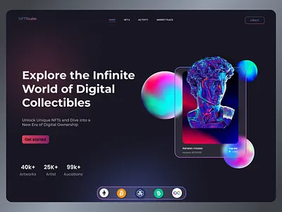 NFT - Landing Page bitcoin branding graphic design nft ui