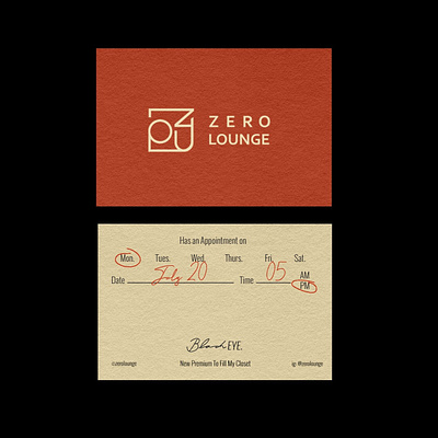 ZERO LOUNGE / FASHION LOGO branding card fashion logo