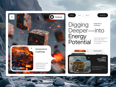 Coal Energy Website coal design energy hero section layout manufacture typography ui user interface ux web design website