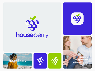 houseberry app apps berry branding combination design dualmeaning graphic design house logo logodesign modern visualbranding