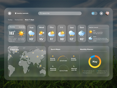 Weather Forecast branding design graphic design hero banner illustration landing page logo typograpgy ui ux vector weather web website