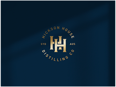 Hickson House Badge badge branding distillery drinks gold foil h letter icon logo monogram secondary mark stamp