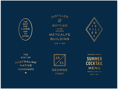 Hickson Kit of Parts address badge blue brand guidelines branding gold foil icon layout stamp stationery type pairings typography
