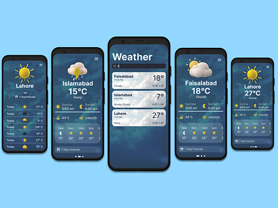 Weather Prediction UI illustration mobile ui ui ui ux design ux weather app weather forecast weather mobile app weather ui