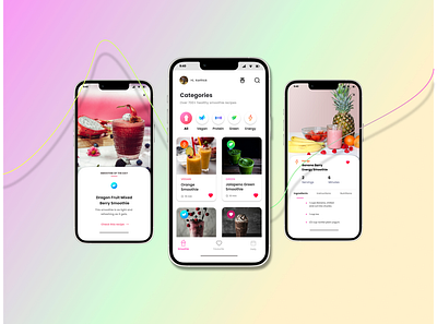 Three Page Re-Works branding figma fruits graphic design ui