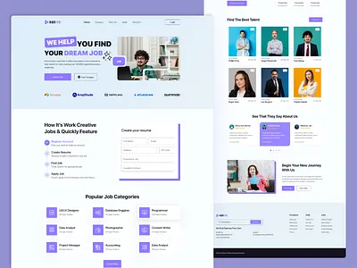 Job Portal Landing Page card classic indeed interface job job board job portal job seeker job website landing landing page design linkedin saas statics ui design uiux web design webflow website design