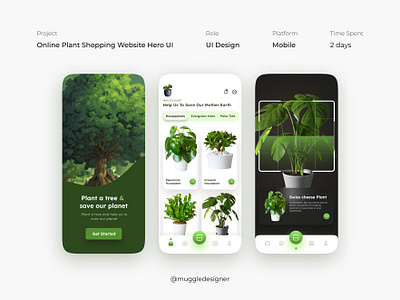 Online Plant Shopping Website Hero UI 3d animation branding design graphic design illustration logo motion graphics ui vector