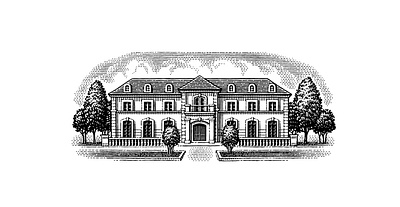 Mansion architecture engraving etching hedcut house illustration linocut scratchboard woodcut