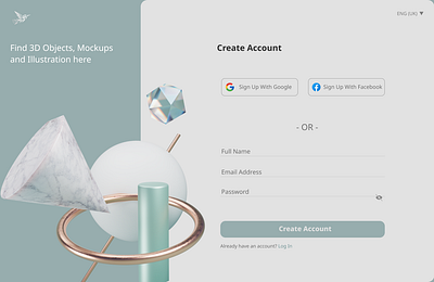 Daily UI Design Challenge - Sign Up Page 3d branding graphic design ui