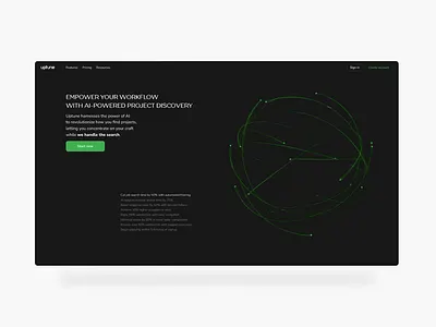Uptune | SaaS landing AI tool 3d ai animation landing landing page saas saas platform ui ux