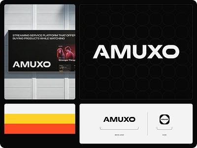 Amuxo - Branding design for the on-demand streaming platform brand brand identity branding corporate identoty entertainment graphic design logo logo design logo mark logotype marketing saas streaming platform visual identity