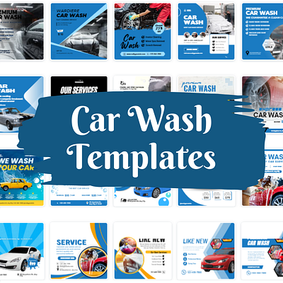 Social Media Posts for Car Wash (Canva Templates) business social media templates design social media post templates social media templates