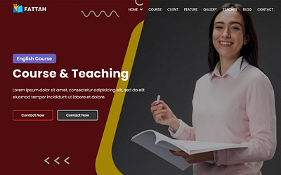Fattah - Language School HTML5 Landing Page Template animation branding design flat illustration logo minimal typography ui website