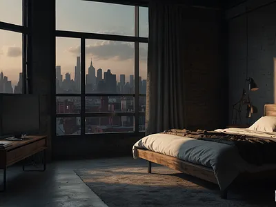 INDUSTRIAL STYLE ROOM 3d