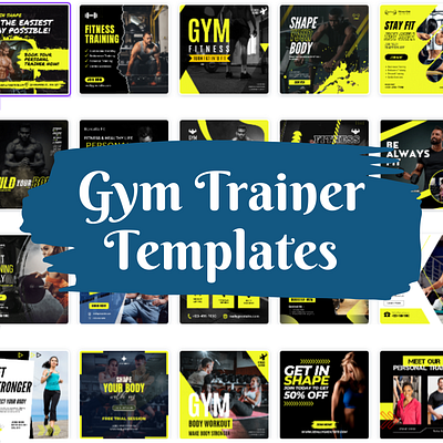 Social Media Posts for Gym Trainer (Canva Templates) business social media templates social media post templates social media templates