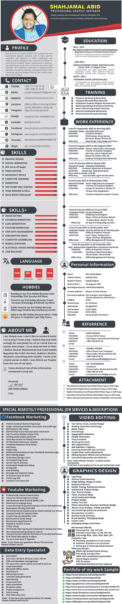 shahjamal100 (2 and 3) Page Resume cv design resume resume template shahjamal100 cv shahjamal100 cv for job shahjamal100 resume