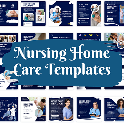 Social Media Posts for Nursing Homecare (Canva Templates) business social media templates social media post templates social media templates