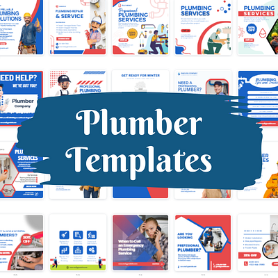 Social Media Posts for Plumber (Canva Templates) business social media templates social media post templates social media templates