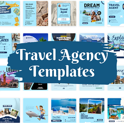 Social Media Posts for Travel Agency (Canva Templates) business social media templates social media post templates social media templates