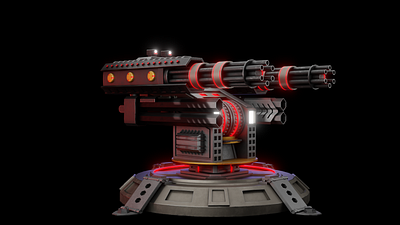 Gun Turret 3d blender design future futuristic game game design gun gun turret sci fi war weapons