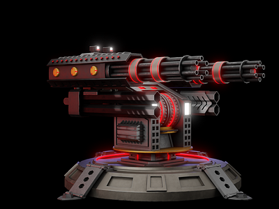 Gun Turret 3d blender design future futuristic game game design gun gun turret sci fi war weapons