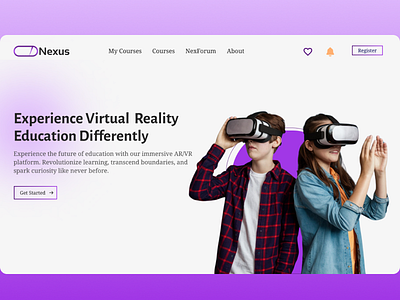 Nexus : VR Learning Landing Page design landingpage ui ux web design