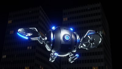 Security Drone 3d blender concept cyber design digital drone futuristic game game design sci fi security drone weapons