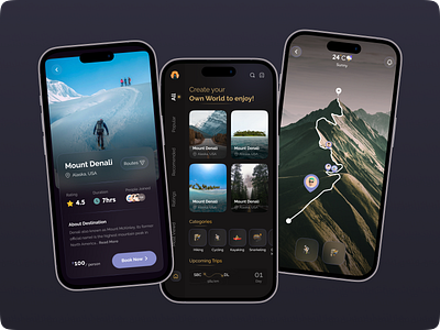 Travel Explorer blacktheme concept design explore mobile travel ui ui ux ux ui design