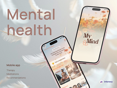 Mobile app for Mental health app branding health healthcare ios mental mobile therapy ui ux