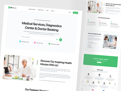 Medlink - Medical related web template design landing page web web design website