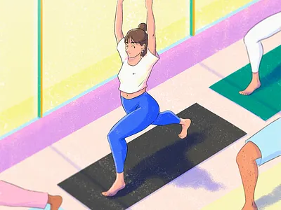 Yoga time colour design drawing fashion illustration paris sport style yoga