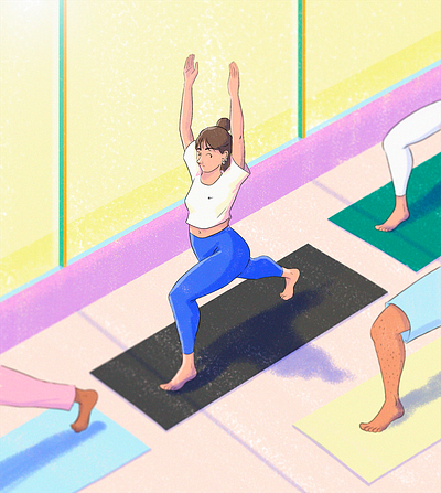 Yoga time colour design drawing fashion illustration paris sport style yoga