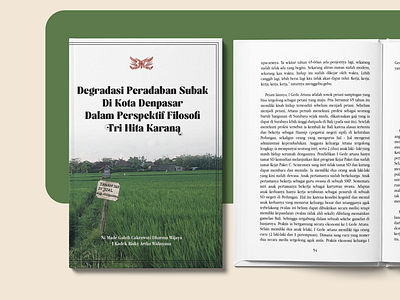 Book Design - Degradasi Peradaban Subak book cover book design cover design layout design
