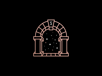 Logo concept - Magic universe + door black door magic universe