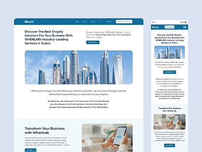 WhenLab Service-based Website Homepage mobile responsive design landing page mobile responsive ui user interface ux