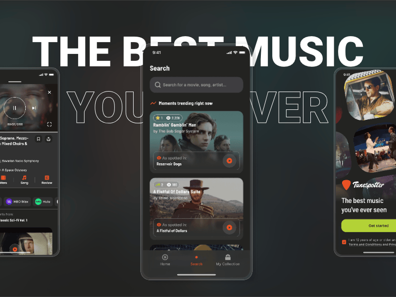 Tunespotter - The Best Music You’ve Ever Seen branding collection design music search ui ux