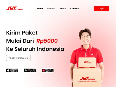 J&T Express Landing Page Concept company website courier delivery delivery courier delivery service design concept landing page redesign ui website