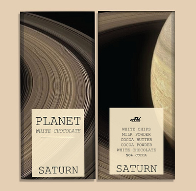 PLANET Saturn chocolate bar branding chocolate chocolate packaging design graphic design illustration logo packaging typography