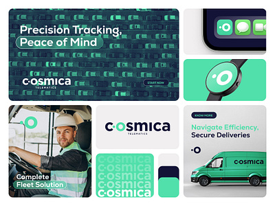 Cosmica Telematics Brand Identity Design branding design graphic design logo typography vector