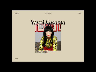 Layout Exploration | A Tribute to Yayoi Kusama art direction clean creative exploration layout minimal typography ui ui design web design website design