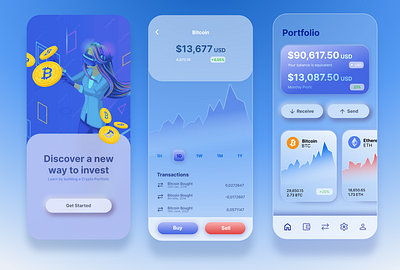 Bitcoin App UI/UX Design app design bitcoin app design figma designs u design ui ui ux design uiux ux