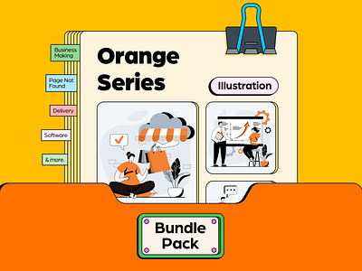 Orange Series Bundle Pack 🍊 branding business delivery design design asset empty state free asset graphic design iconscout illustration mobile app ui vector website design