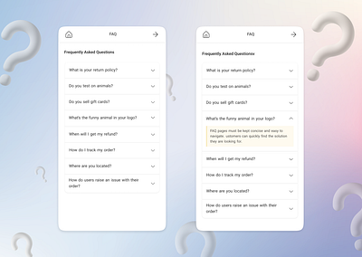 Frequently Asked Questions design faq page pro question ui ux