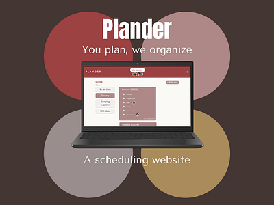 Plander - a scheduling website brand design entry level ui ux website