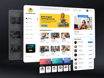 Online Learning Platform Landing Page class courses design e learning education education website graphic design landing landing page learning online learning online school student study teaching ui ux web design website design