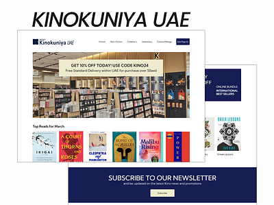 Redesign: Kinokuniya UAE | Website Design branding design landing page ui ui design web design website design