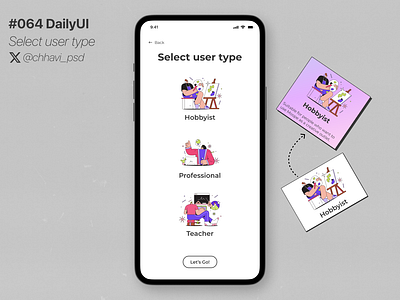 #064_dailyUi Select your user type! app dailyui design figma graphic design illustration interface onboarding ui user persona user type
