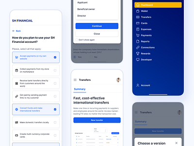 SH:Financial. Responsive design for the financial SaaS solution accounts app banking catalog dashboard design system financial mobile responsive transactions ui ui kit ux web